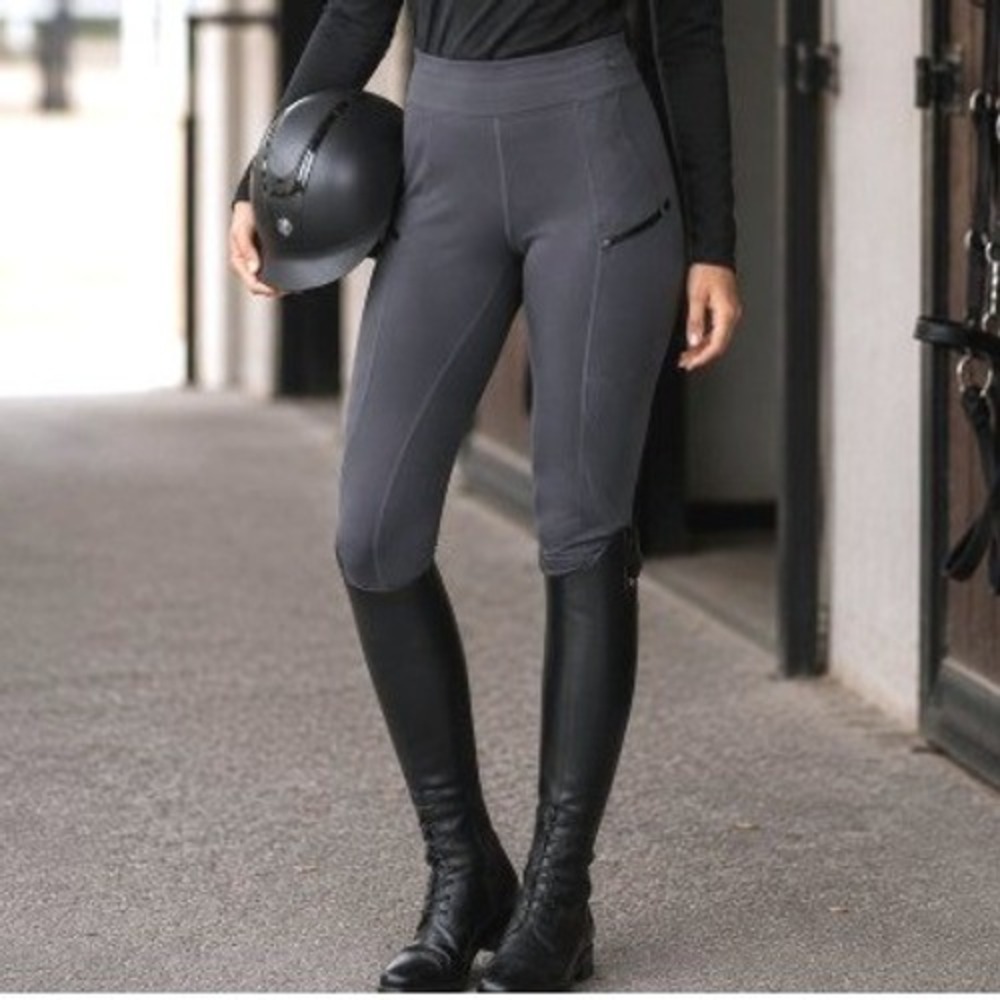Harrison Howard Gray Full Seat Silicone Grip Equestrian Tights Riding Pants L